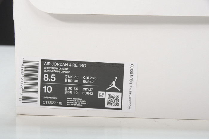 Air Jordan 4 Retro Metallic Orange CT8527-118