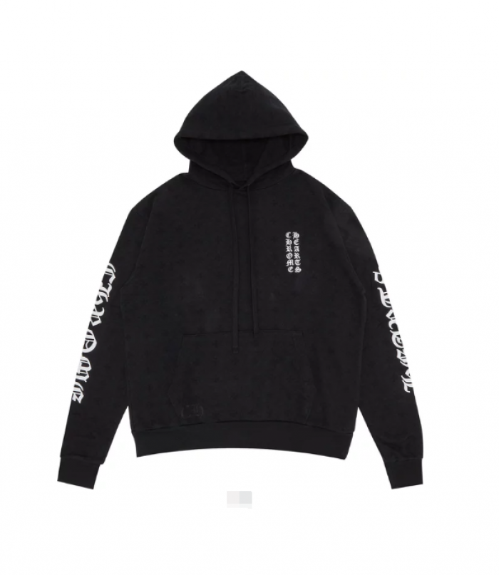 clothes Ch*0me He**ts black vertical logo hoodie for-828024